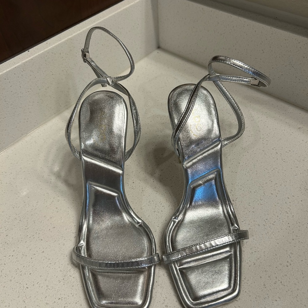 Aldo Metallic Silver Heels